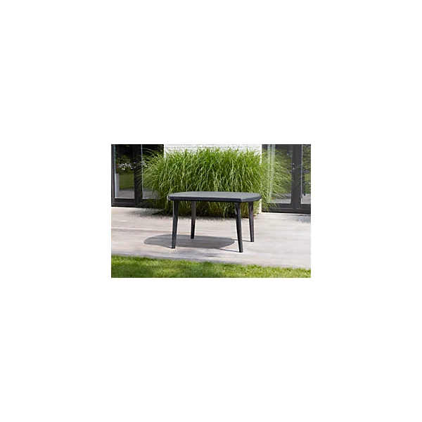 Table de jardin rectangulaire en polypropylène gris graphite L 137 x l 90 x H 74 cm Keter Elise