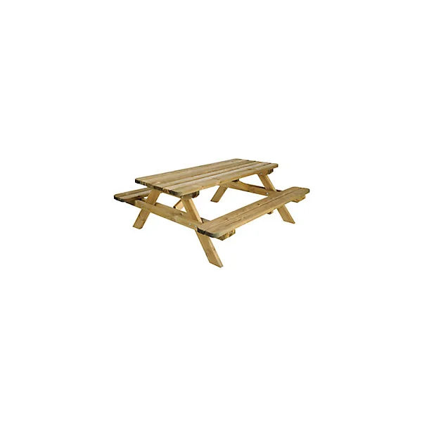 Table de jardin ROBUSTE en bois coloris Pin L.180 x l.160 x H.72,5 cm