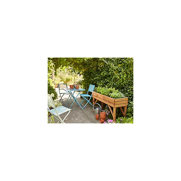 Table de jardin Saba en acier coloris gris L.70 x l.70 x H.71 cm