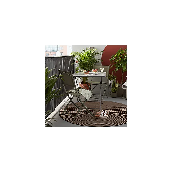 Table de jardin Saba en acier coloris gris L.70 x l.70 x H.71 cm