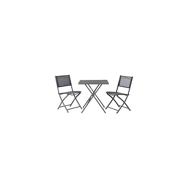 Table de jardin Saba en acier coloris gris L.70 x l.70 x H.71 cm