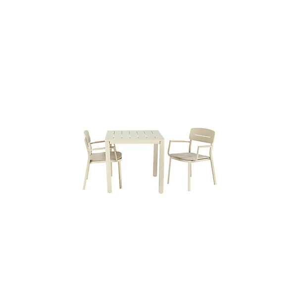 Table de jardin Santorin en aluminium coloris sable L.80 x l.80 x H.75 cm
