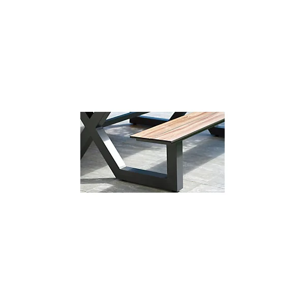 Table de jardin Vancouver en aluminium coloris gris anthracite L.150 x l.164 x H.75 cm - PARIS GARDEN