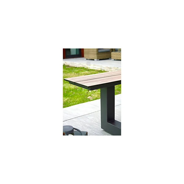 Table de jardin Vancouver en aluminium coloris gris anthracite L.150 x l.164 x H.75 cm - PARIS GARDEN