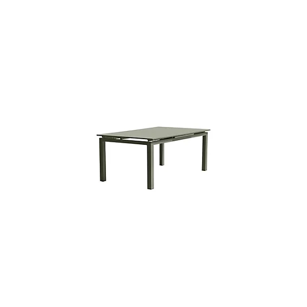 Table de jardin à rallonge automatique Miami en aluminium coloris kaki L.180/240 x l.100 x H.77 cm - DCB GARDEN