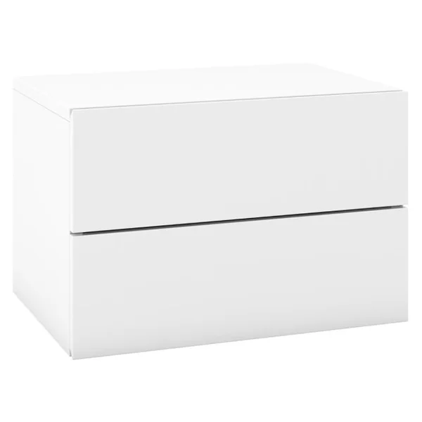 Table de Nuit Flottante avec Tiroirs Table de Chevet Murale avec Rangement Étagère de Chambre Flottante Moderne Gris/Blanc