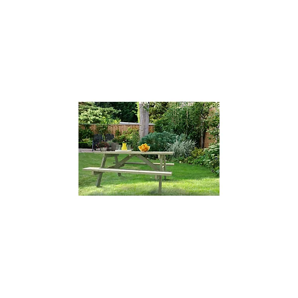 Table de picnic en bois vert L.178 x l.130 x H.73 cm Stelmet