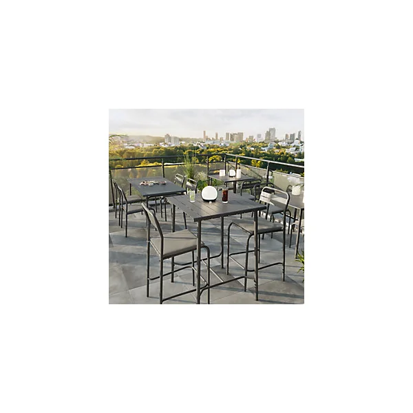 Table haute acier mat gris foncé L.76.6 x l.76 x H.106cm Lithari GoodHome