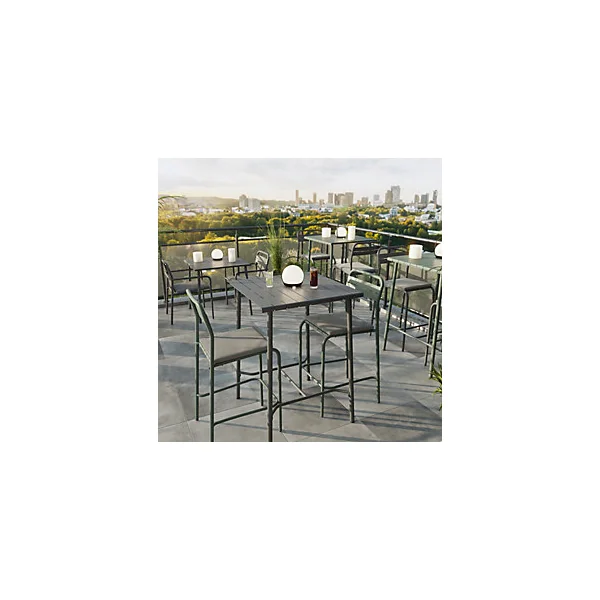 Table haute acier mat gris foncé L.76.6 x l.76 x H.106cm Lithari GoodHome