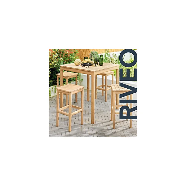 Table haute de jardin Riveo bois d'acacia L.90 x l.90 x H.100 cm GoodHome