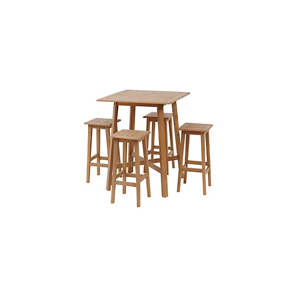Table haute de jardin Tiwi bois d'acacia l.80 x H.102 cm