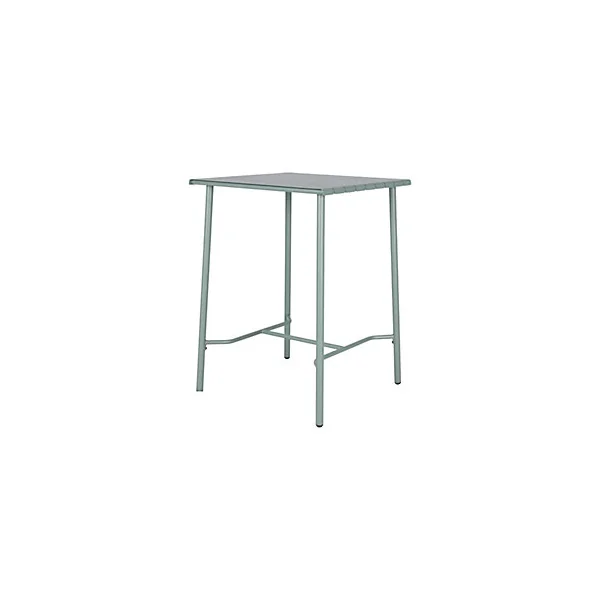 Table haute Lithari GoodHome acier mat vert laurier L.76.6 x l.76 x H.106cm