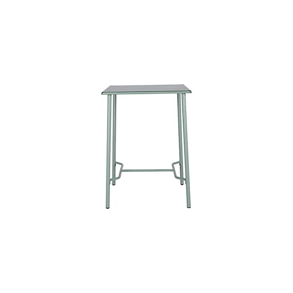 Table haute Lithari GoodHome acier mat vert laurier L.76.6 x l.76 x H.106cm