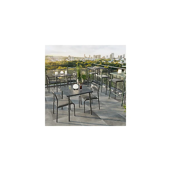 Table Lithari GoodHome acier mat gris foncé L.76.6 x l.76 x H.75cm