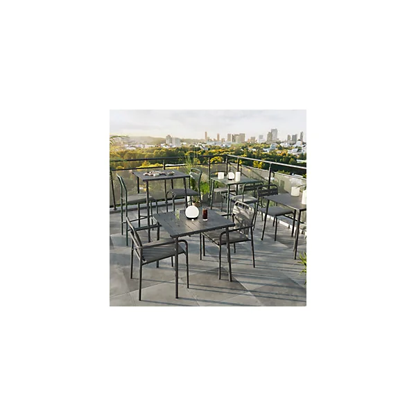 Table Lithari GoodHome acier mat gris foncé L.76.6 x l.76 x H.75cm