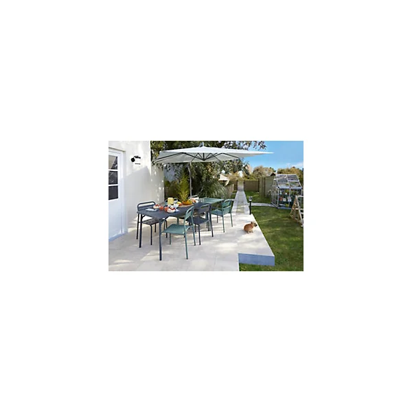 Table Lithari GoodHome acier mat gris foncé L.76.6 x l.76 x H.75cm