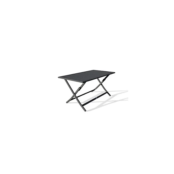 Table pliante rectangulaire en aluminium Marius mat gris anthracite H. 73cm x l. 80cm - CITY GARDEN