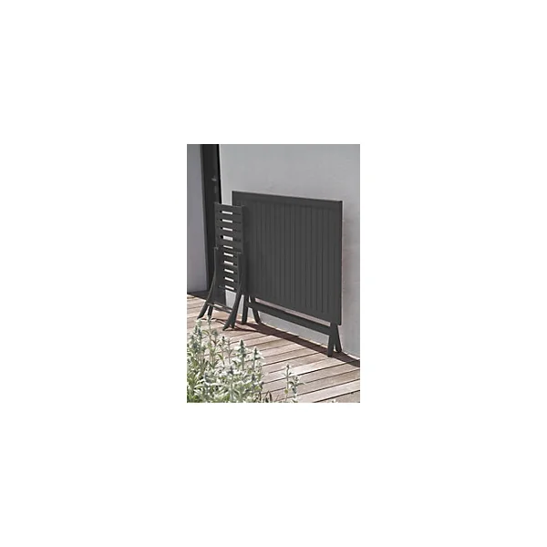 Table pliante rectangulaire en aluminium Marius mat gris anthracite H. 73cm x l. 80cm - CITY GARDEN