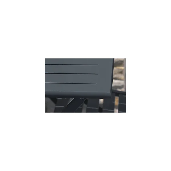 Table pliante rectangulaire en aluminium Marius mat gris anthracite H. 73cm x l. 80cm - CITY GARDEN