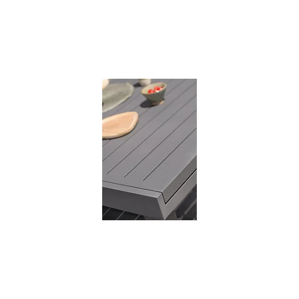 Table à rallonge rectangulaire en aluminium extensible Copenhague DCB Garden mat gris anthracite H. 75cm x l. 100cm