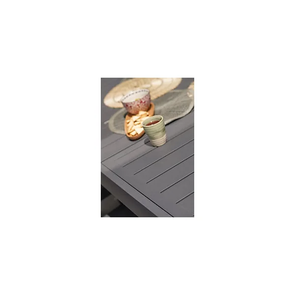 Table à rallonge rectangulaire en aluminium extensible Copenhague DCB Garden mat gris anthracite H. 75cm x l. 100cm