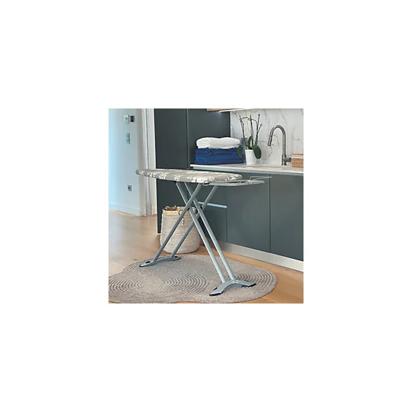 Table à repasser avec pieds gris et housse coton L.130 x l.47 x H.max 90 cm, Kitchen Move Wild
