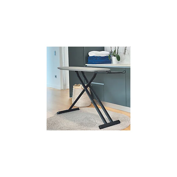 Table à repasser avec pieds noir et housse coton L.125 x l.40 x H.max 90 cm, Kitchen Move Licht
