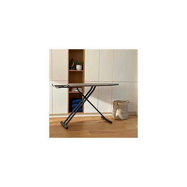 Table à repasser avec pieds noir et housse coton L.125 x l.40 x H.max 90 cm, Kitchen Move Licht