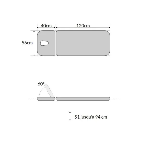 Table électrique pédiatrique CE-0120-R-PED (1 moteur)