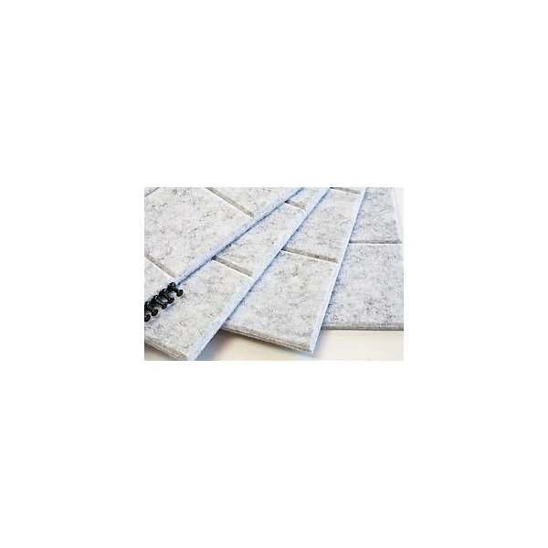 Tableau d'affichage mémo en feutrine pour murs, set de 4 dalles grises L.30 x l.30 cm Ariane