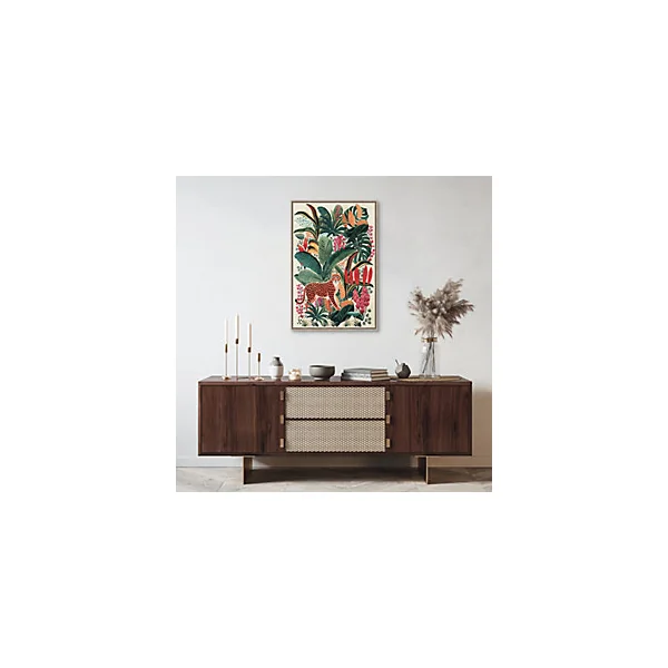 Tableau sur toile encadré jungle ethnique multicouleurs l.60 x H.90 cm Dada Art