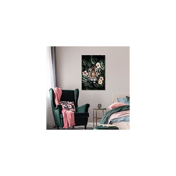 Tableau sur toile tigre dans les fleurs l.60 x H.90 cm Dada Art