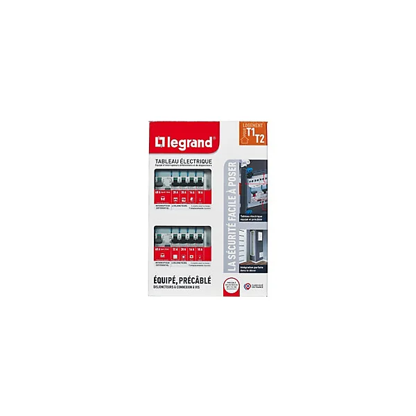 Tableau électrique pré-équipé et pré-câblé 2 rangées Legrand - 26 modules (10 inclus)