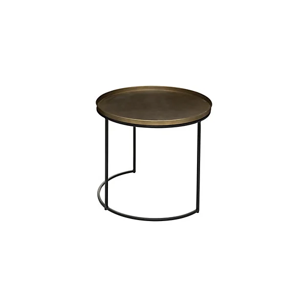 Tables gigognes, métal, doré, D.51/D.56 cm, Atmosphera Basile