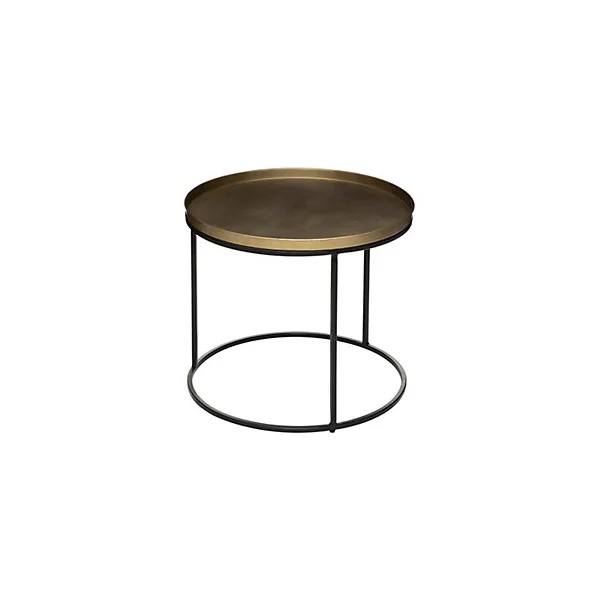 Tables gigognes, métal, doré, D.51/D.56 cm, Atmosphera Basile
