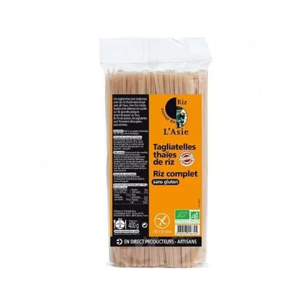 TAGLIATELLES THAIES DE RIZ COMPLET (400G) AUTOUR DU RIZ