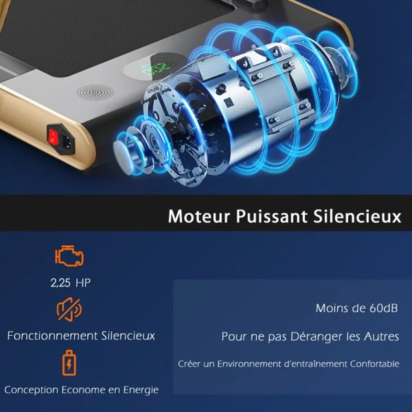 Tapis de Course Pliable 2 en 1 Tapis Roulant Électrique Motorisé 1-12 KM/H avec Télécommande Écran LED 7 Couleurs aux Choix