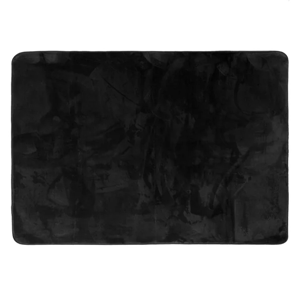 Tapis rectangulaire flanelle noir 120x170cm