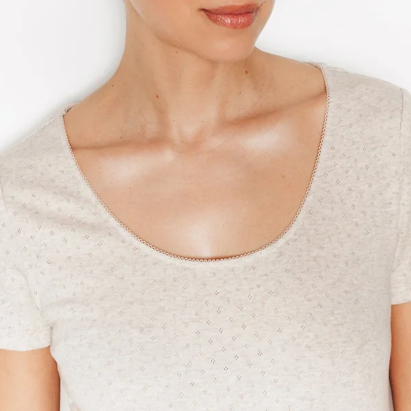 TEE-SHIRT MANCHES COURTES BEIGE