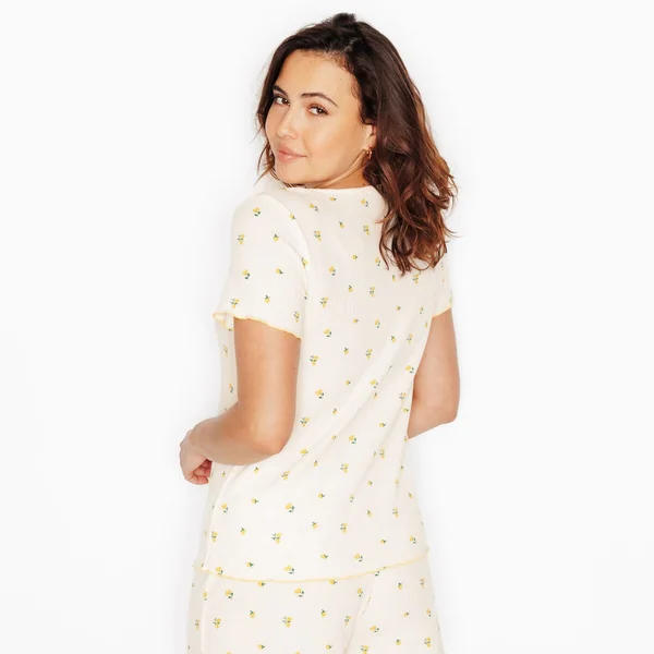 TEE-SHIRT MANCHES COURTES MULTICO JAUNE