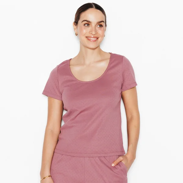 TEE-SHIRT MANCHES COURTES VIOLET