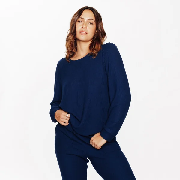 TEE-SHIRT MANCHES LONGUES BLEU