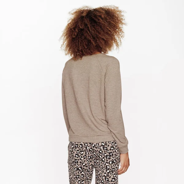 TEE-SHIRT MANCHES LONGUES MARRON