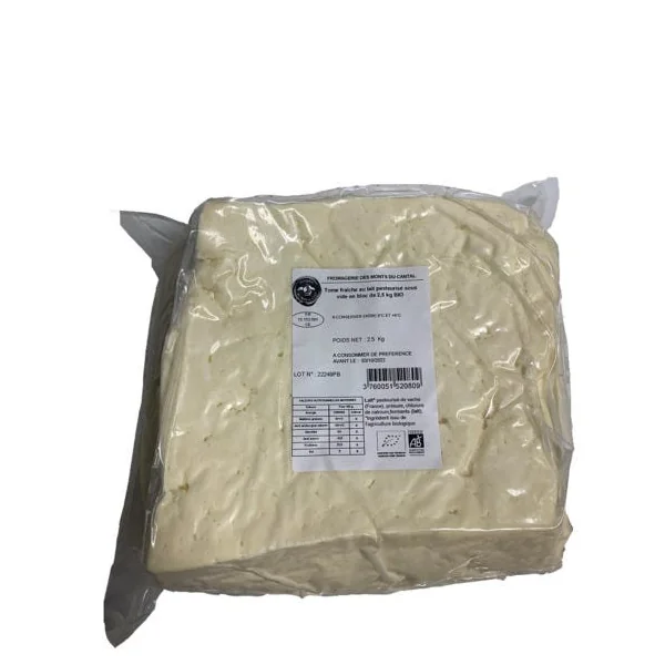 Tomme fraiche lait pasteurisé non salée