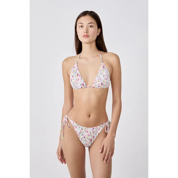 Triangle haut de maillot sans armatures à motifs