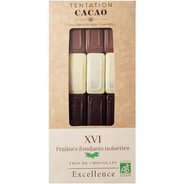 Trio de chocolat XVI Pralinés Fondants Noisettes
