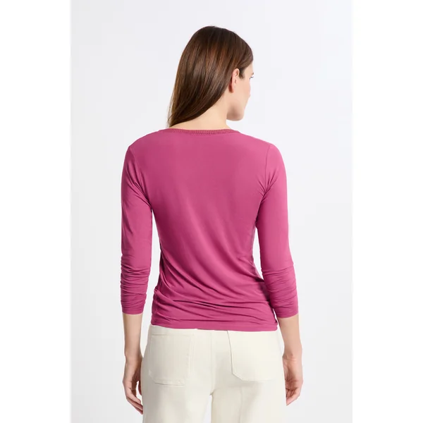 T-shirt col V maille thermique