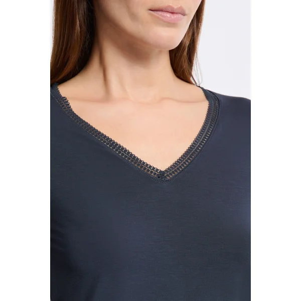 T-shirt col V maille thermique