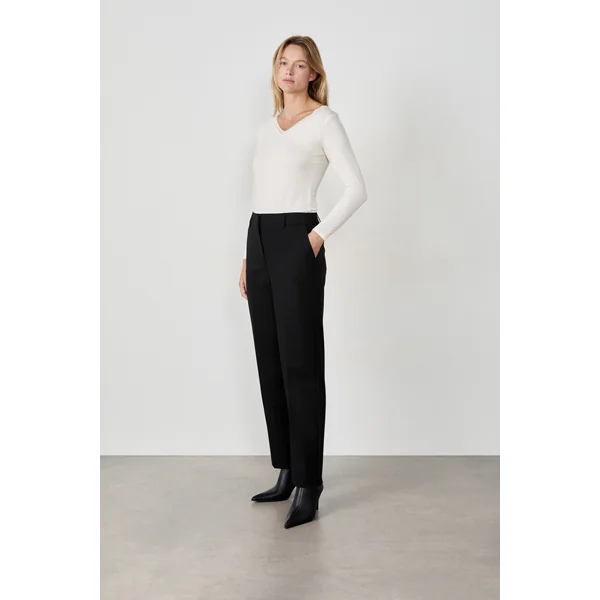 T-shirt col V maille thermique