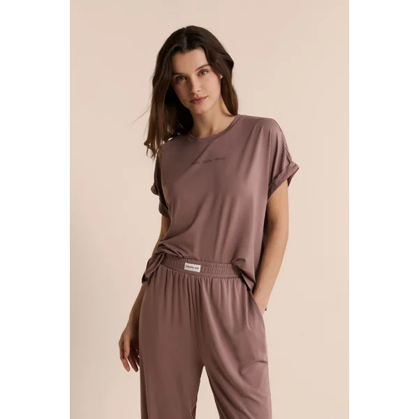 T-shirt de pyjama manches courtes réalisé avec une fibre enrichie en Aloe Vera